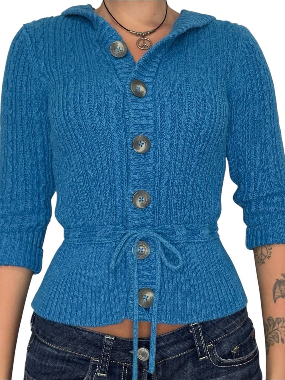 Y2K Aeropostale Hooded Button-Front Sweater